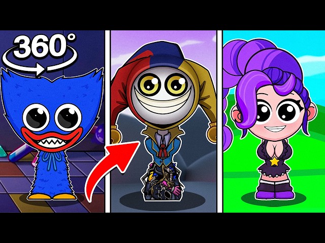 SPRUNKI LILY LOVEBRAIDS,PROTOTYPE And HUGGY WUGGY React In 360! | Poppy Playtime 5