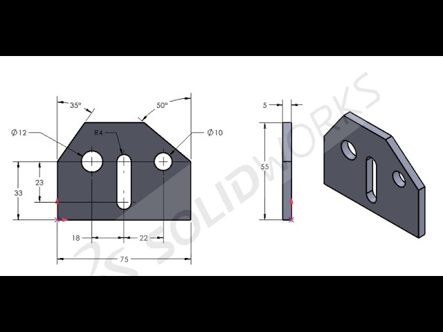 SOLIDWORKS Practice Drawing - 28 | 2D Sketch to 3D Modeling | Basic to Advanced 🔥