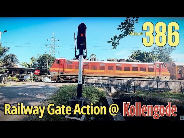 Railway crossing Train Video - Superfast Express Thunders Past Kollengode Village Gate | WAP-7 