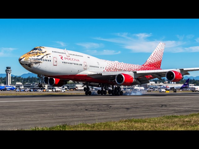UNEXPECTED GUSTS! Rossiya B747 Paine Field Approach Adjustment | MSFS 2020