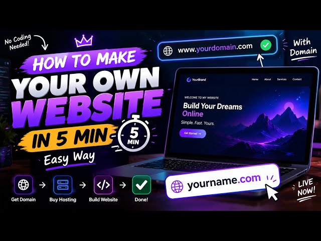 🚀 Create Your Own Website for FREE in 5 Minutes! | Mobile Tutorial