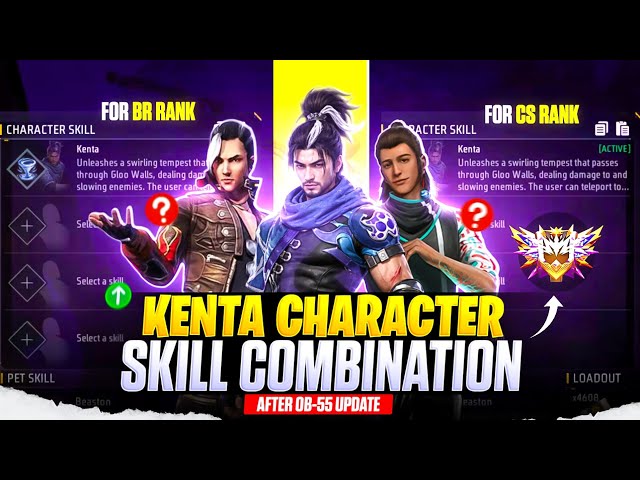 KENTA CHARACTER (TOP 3 UNFAIR) SKILL COMBINATIONS ✅ || Best Character Combination For Br & Cs Rank