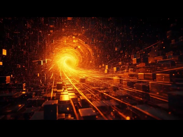 Golden Energy Vortex Tunnel Seamless Loop 4K No Copyright