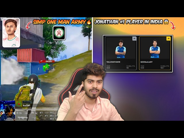 JONATHAN #1 PLAYER IN INDIA | SIMP ON FIRE 🔥 GODLIKE COMEBACK!