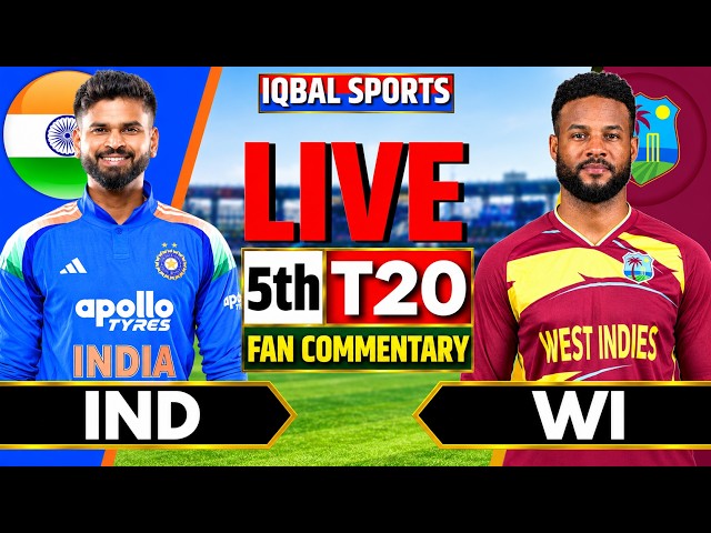 🔴Live: IND vs WI 5th T20 Fan Commentary | India vs West Indies Live Match | Live Cricket Match Today