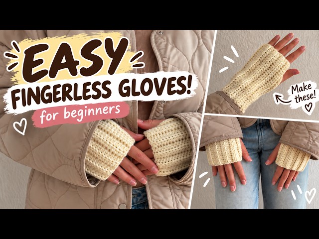 The Easiest Fingerless Gloves You’ll Ever Make! (Crochet Tutorial)