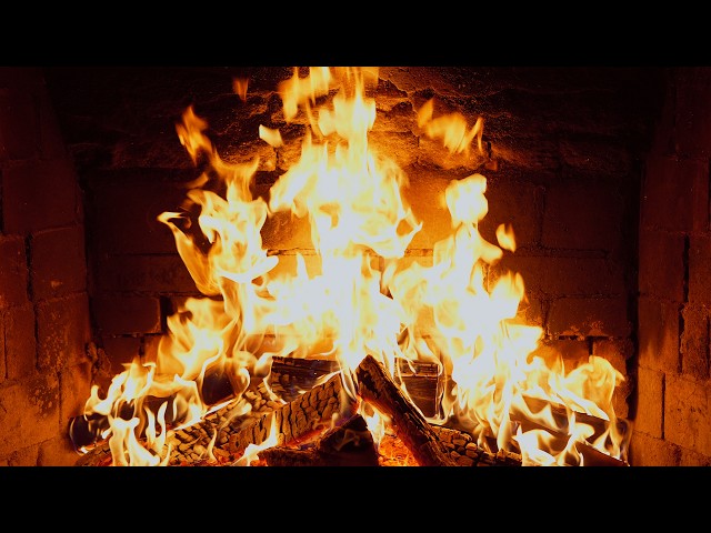 🔥 Cozy Fireplace 4K. Fireplace with Crackling Fire Sounds. Fireplace Ambience