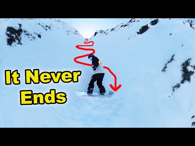 Snowboarding the LONGEST DOUBLE BLACK Diamond Run