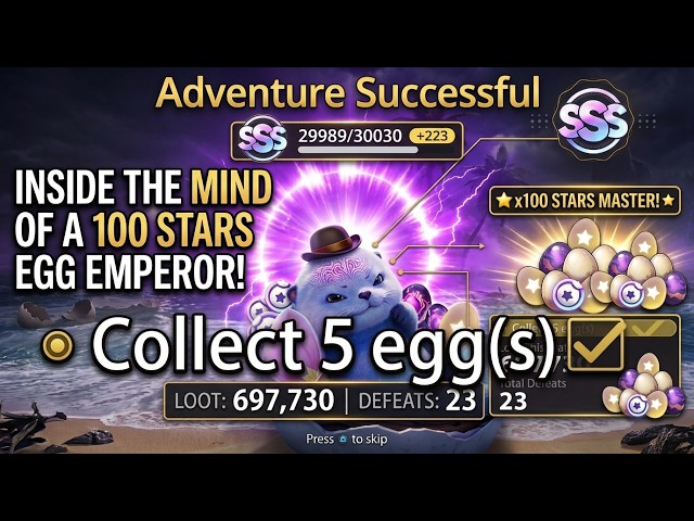 Inside The Mind Of A 100 Stars 🥚EGG EMPEROR! 👑 ( 20 minutes Guide + solo alpha egg room)