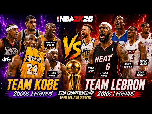 NBA 2K26 Gameplay - Team Kobe (2000s Superstars) vs Team LeBron (2010s Superteam)