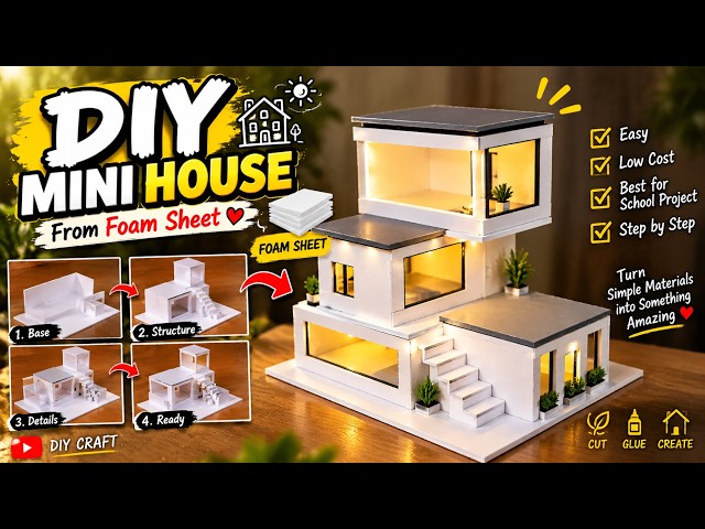 Miniature cardboard house diy mini house Do it Yourself | DIY simple miniature house from cardboard