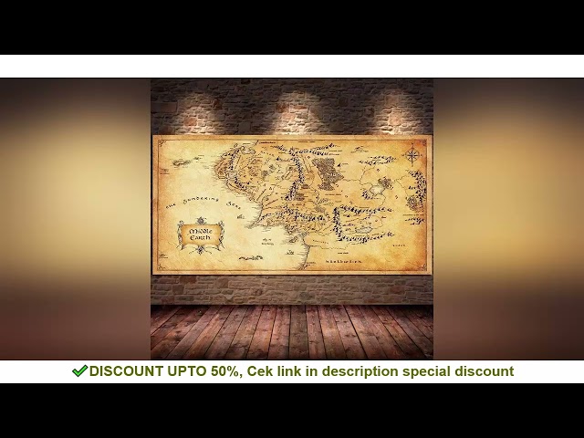 Movie Map Of Middle Earth Canvas Painting Posters and Prints Vintage Style Wall Art Pictures for