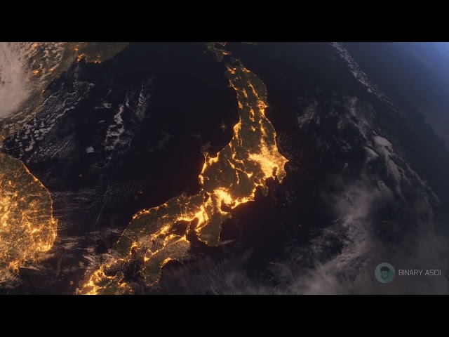 Japan from Space 4K | Night Earth Orbit Animation | Free Stock Video