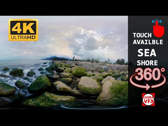 Relaxing Sea shore 360 degree video beach VR movie meditation virtual reality