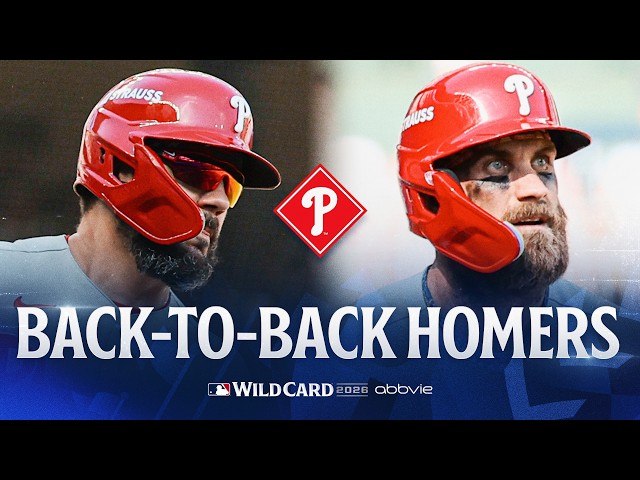BACK-TO-BACK HOMERS by Kyle Schwarber & Bryce Harper TIE THE GAME for the Phillies! | MLB Highlights