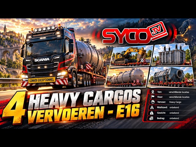 🔴 LIVE | 4 HEAVY CARGO TRANSPORTEN! 🚛💪 | Euro Truck Simulator 2 – E16 | SycoTV