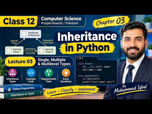 Inheritance in Python | Class 12 Computer Science Chapter 03 | OOP Python