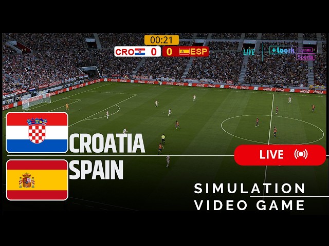Croatia vs Spain [LIVE] UEFA Nations League 2026 ✅ | Full Match Simulation/Recreation