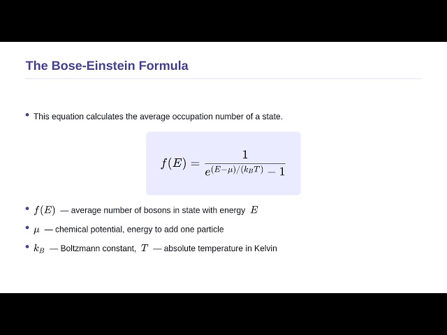 Statistical Mechanics - Bose-Einstein Distribution Law