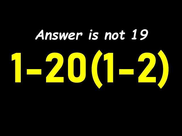Tricky Math Problem