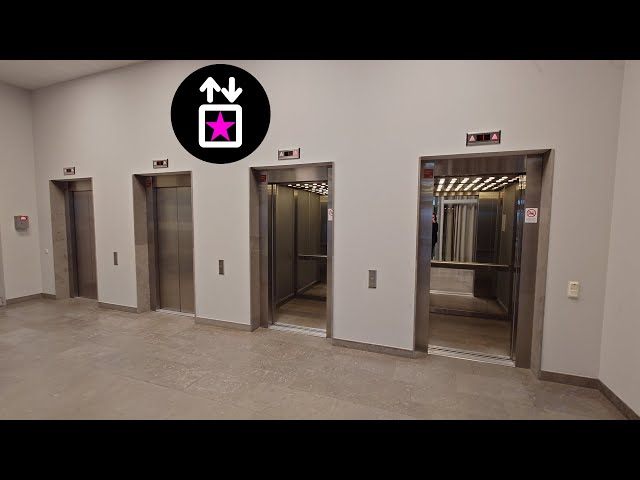 Stockholm, SWE: 4x 2001 KONE MiniSpace Traction Elevators at Fredsborgsgatan 24-26