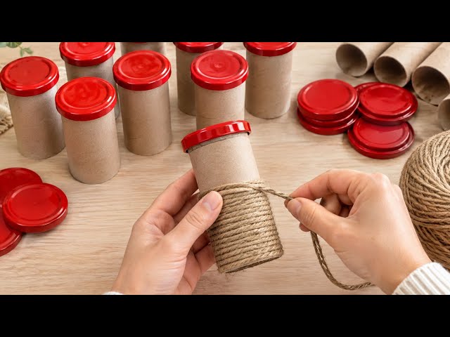 2 Luxury DIY Decor Ideas from Jar Lids & Toilet Paper Rolls