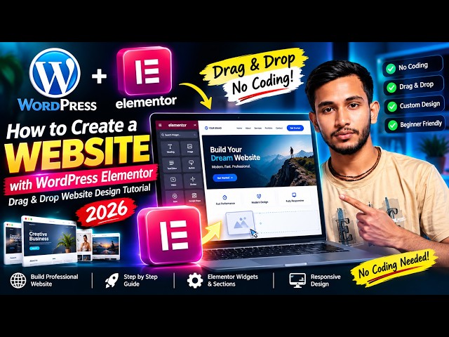 How to Create a Website with WordPress Elementor | Drag & Drop Website Design Tutorial 2026