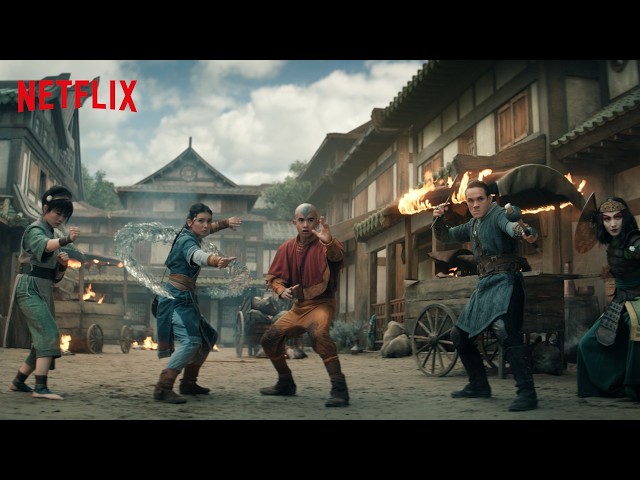 Avatar: The Last Airbender | The Gaang and Azula Fight in Kudi Village Clip | Netflix
