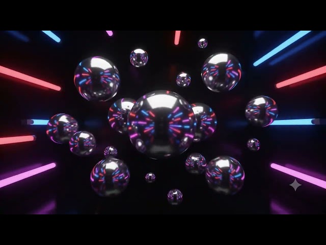 Chrome Neon Spheres 3D 🌈✨ | Futuristic VJ Loop 4K | Cosmic DJ Visuals #Shorts