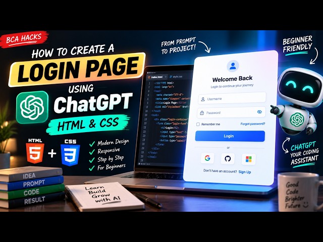 How to Create a Login Page Using ChatGPT | HTML & CSS #chatgpt