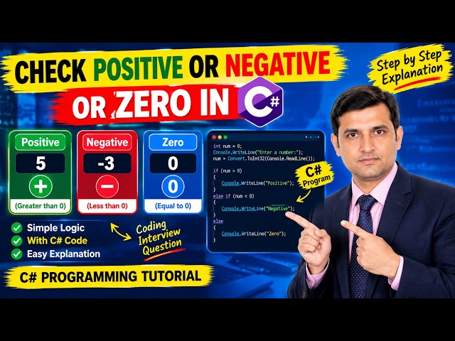 Positive, Negative or Zero in C# 🔥 | C# Coding Interview Question & Answer-Part-09