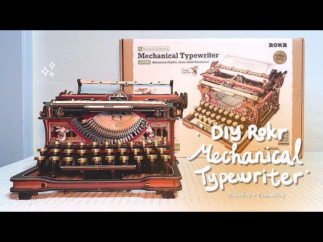 Unboxing & Assembling ROKR Mechanical Typewriter - DIY with me/ Relaxing video/ ASMR ✨💕