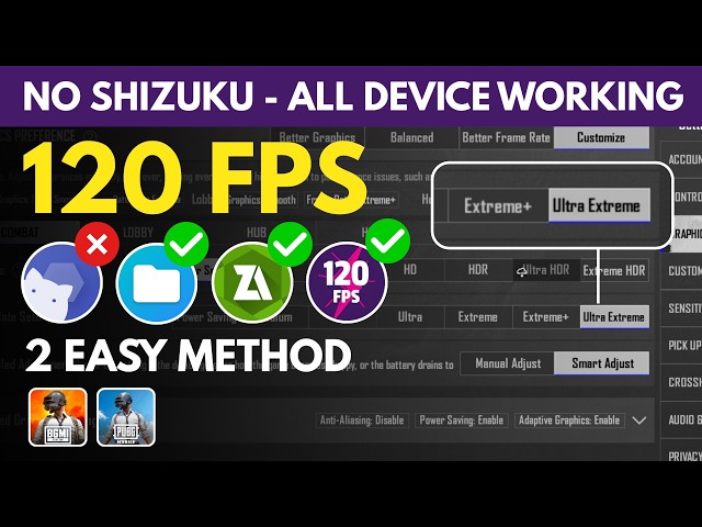 Unlock 120fps without shizuku | Unlock 120fps in pubg/bgmi without Shizuku in any device | 120fps