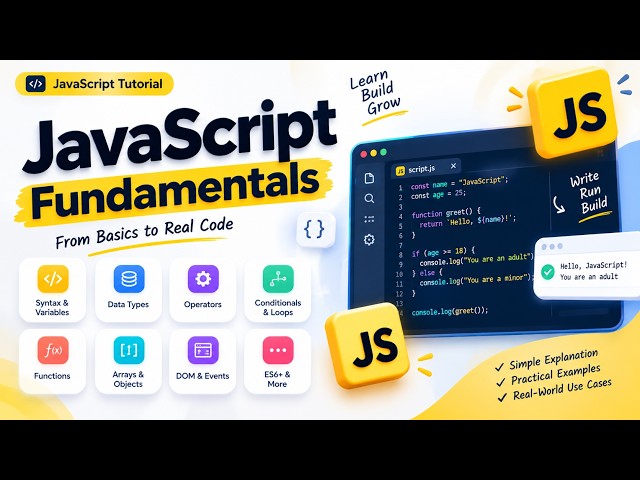 🔴🔥 **JavaScript Fundamentals LIVE | Learn JavaScript from Scratch | Complete Beginner Tutorial**