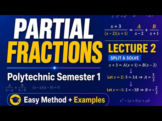 Partial Fractions | Polytechnic Semester 1 Maths | Easy Method + Examples