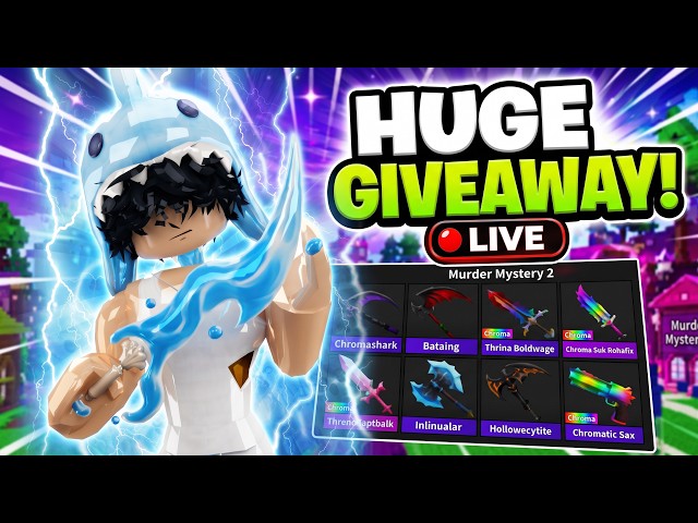 🔴MM2 GIVEAWAY LIVE!🔴 Get Your Free GODLYS! 🎁 #mm2  #roblox  #mm2giveaway  #murdermystery2
