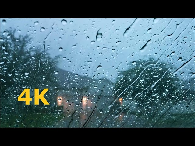 Rain Sound For Sleeping 30 Minutes Relaxing Raining On Car Glass Windows Thunder Sounds Heavy Drops