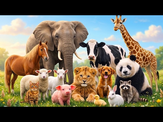 Real Animal Sounds for Toddlers| Learn wild & Farm Animals | 4K