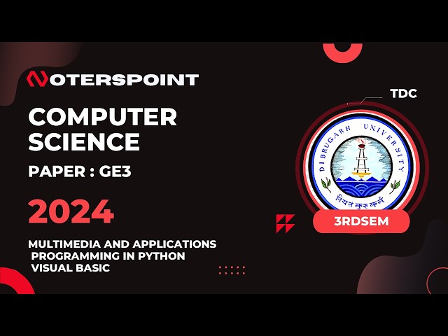 BSc 3rd Sem Computer Science QP 2024 DU | Multimedia And Applications | Programming In Python |