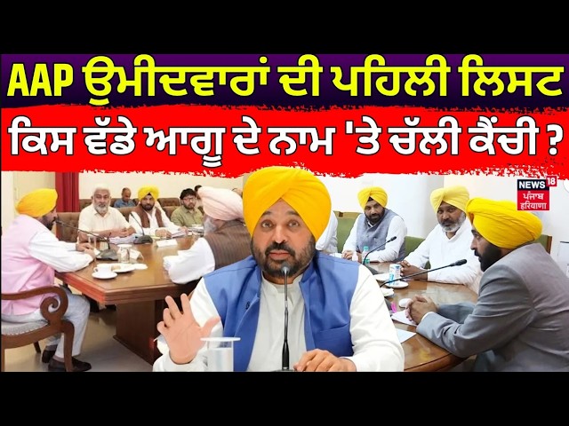 AAP ਉਮੀਦਵਾਰਾਂ ਦੀ ਪਹਿਲੀ ਲਿਸਟ, ਕਿਸ ਵੱਡੇ ਆਗੂ ਦੇ ਨਾਮ 'ਤੇ ਚੱਲੀ ਕੈਂਚੀ ? AAP Candidate List | CM Mann |LIVE