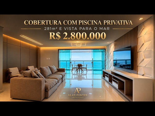 Furnished Penthouse with private pool and ocean view in Vila Tupi, Praia Grande-SP