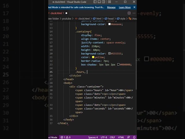 Digital clock   HTML CSS and JavaScript