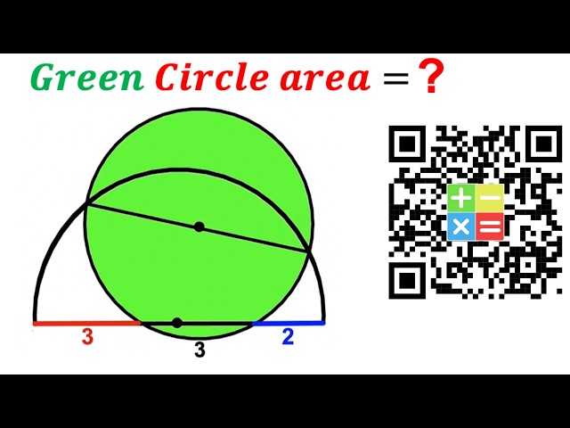 Can you find area of the green shaded Circle? | (Semicircle) | #math #maths | #geometry