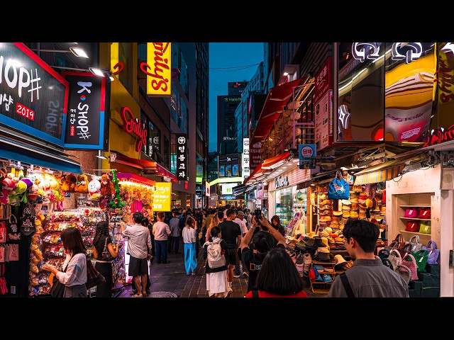 [4K HDR] 3 Hours Seoul Night Walk: Myeongdong, Hangang Park & Hongdae Sleep ASMR