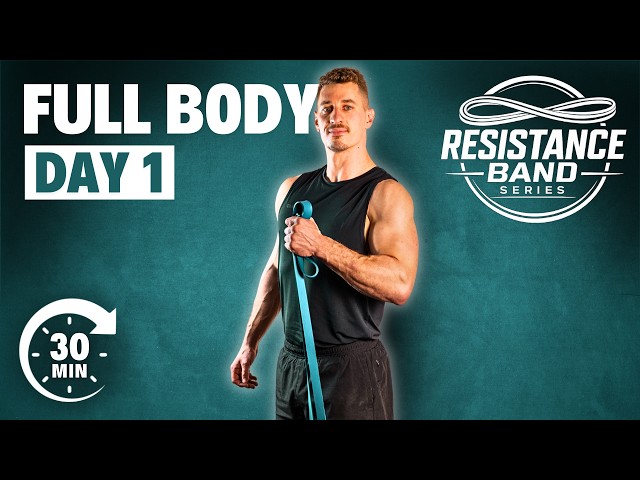 30 Min Resistance Band Full Body Workout | Day 1