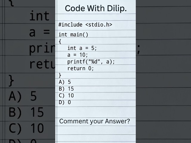 10/100 Want to learn C ? 🔘💻 Learn this simple C trick in seconds! #html #c #codingpractices