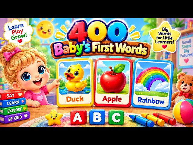400 Baby's First Words Flashcards | Learn to Talk for Babies | Toddler Learning