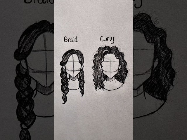 Drawing Hair Braid&Curly Tutorial #drawing #tutorial #howtodraw #hair #art #sketch #fypシ