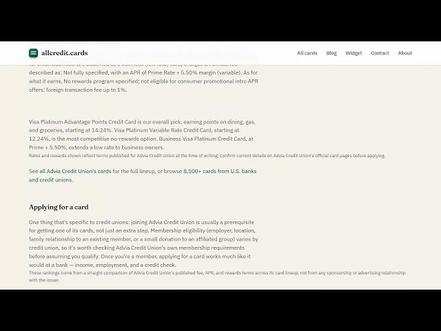 Best Advia Credit Union Credit Card (2026) — Compared & Explained