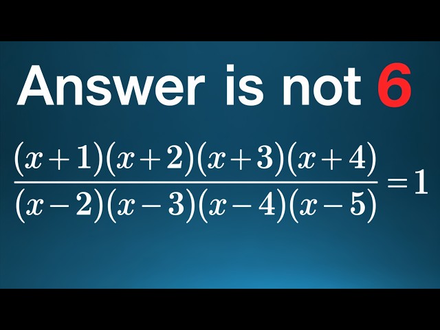 Solve This Surprisingly Tricky Equation for x | Math Olympiad Challenge